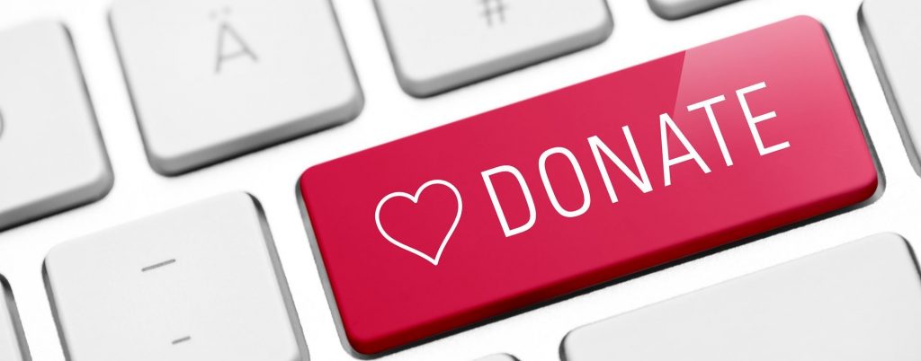 Online donate key on keyboard